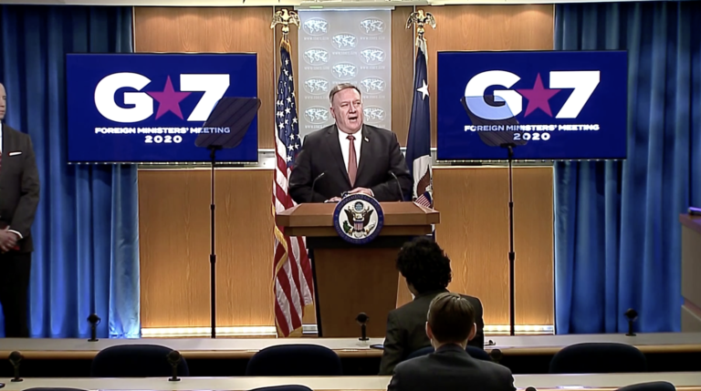 ポンペオ国務長官がG7首脳を前にチャイナによる「武漢ウイルスの虚偽情報キャンペーン」を非難