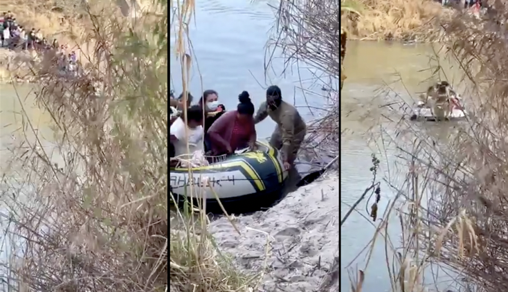 【動画】大挙する不法移民の集団をアメリカに密入国させる覆面男——日中、堂々とアメリカとメキシコを隔てるリオグランデ川をゴムボートで輸送
