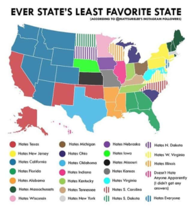 【アンケート調査】あなたが最も嫌いな全米の州はどこですか？――共和党と民主党の支持政党の違いだけではわからない「お国柄」が鮮明に